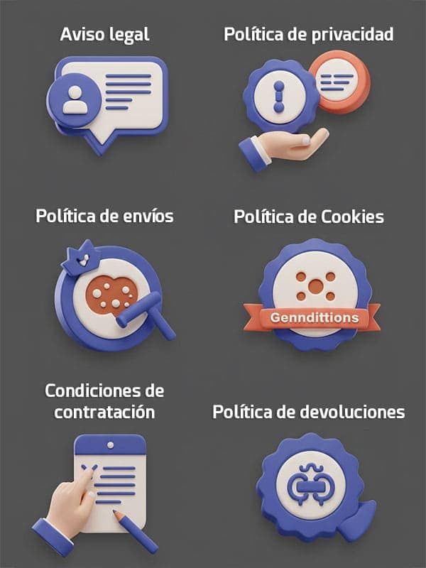 Iconos de documentación legal para la web